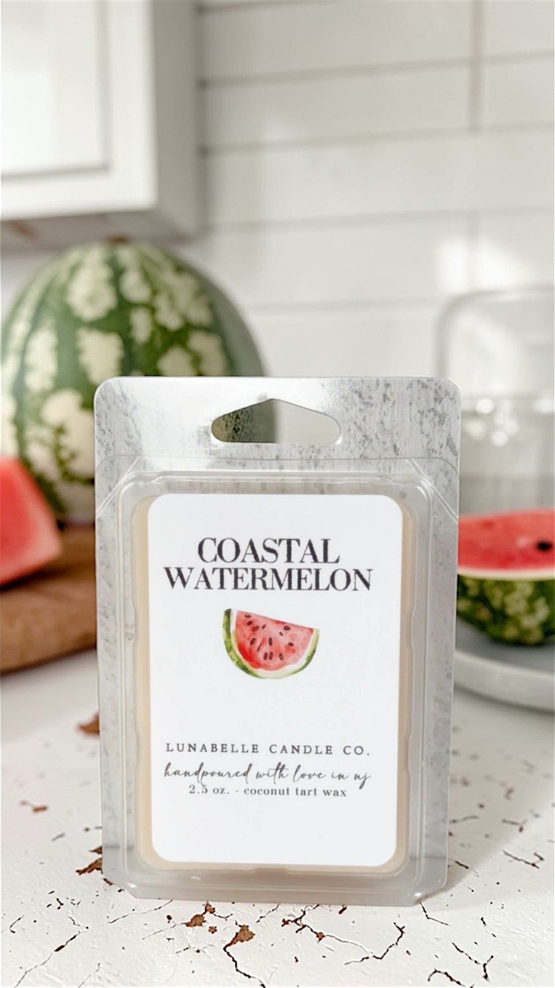 Coastal Watermelon Candle | Watermelon Scented Candle | Summer Beach Candle | Tropical Fruity Candle | Clean Burning Coconut Apricot Wax Candle