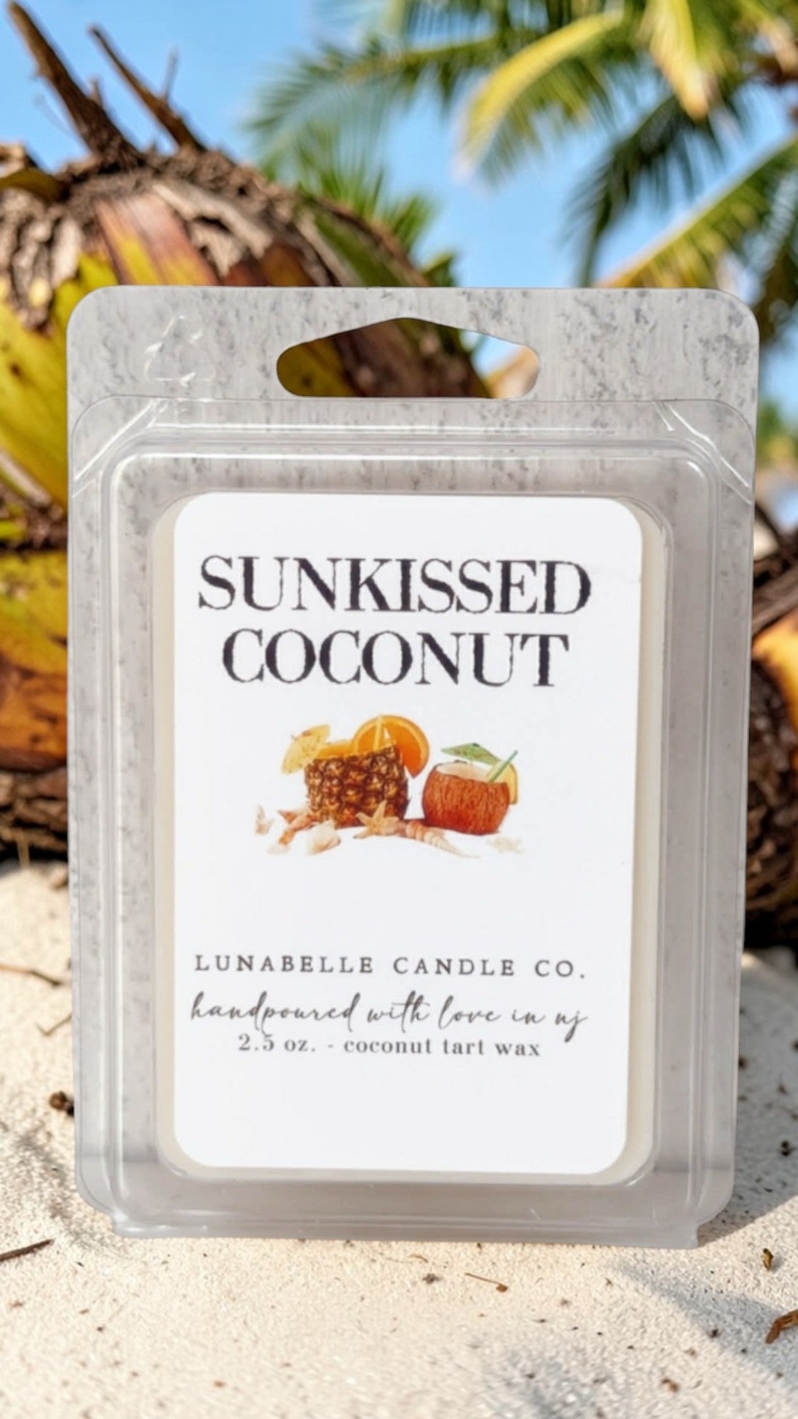 Sunkissed Coconut Candle | Tropical Summer Scented Candle | Clean Burning Coconut Wax | Beach & Vacation Vibes