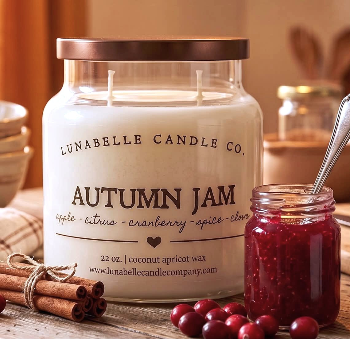 Fall Coconut Apricot Candles | 22 oz Large Apothecary Candle | Farmhouse Autumn Scent | Hand Poured | Choose Your Scent