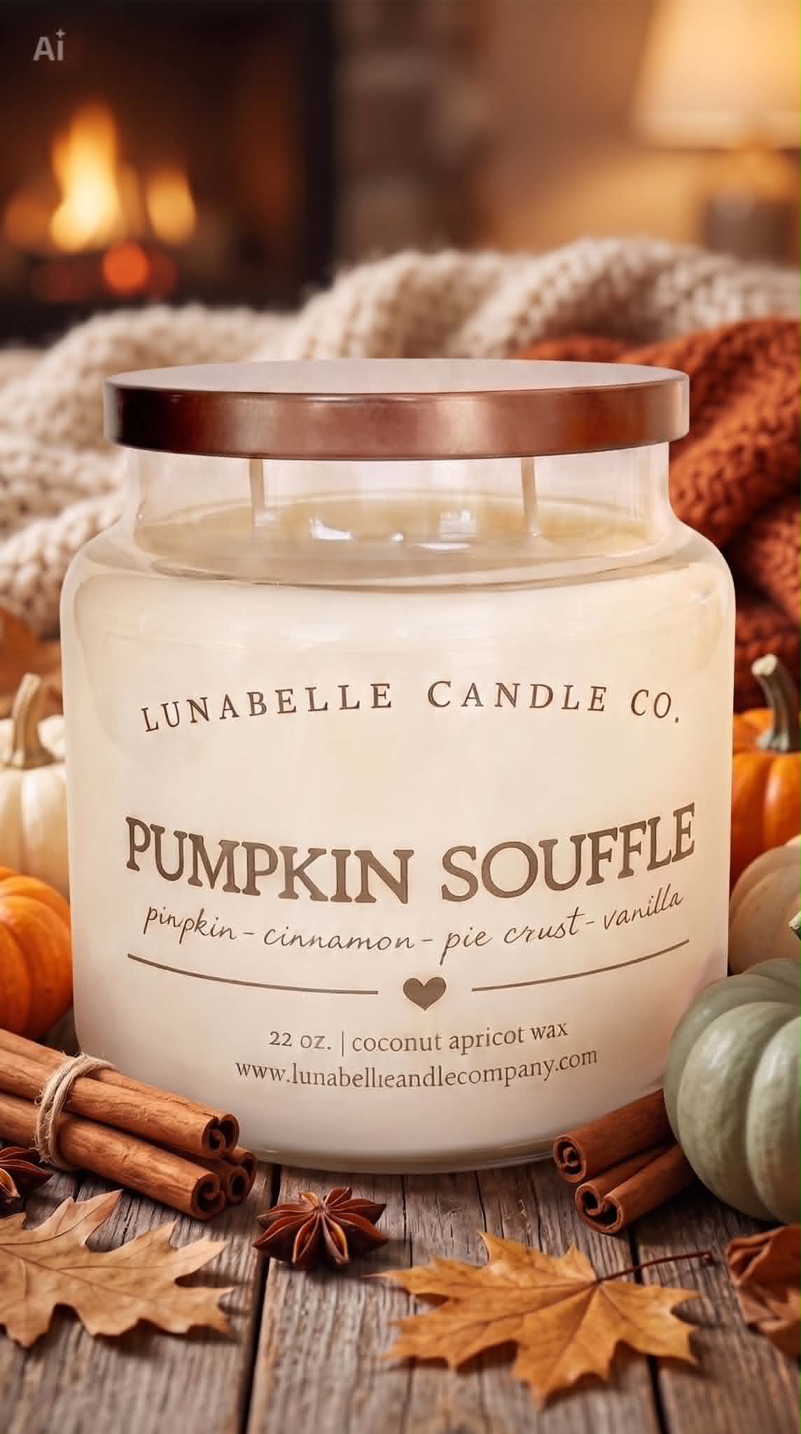 Fall Coconut Apricot Candles | 22 oz Large Apothecary Candle | Farmhouse Autumn Scent | Hand Poured | Choose Your Scent