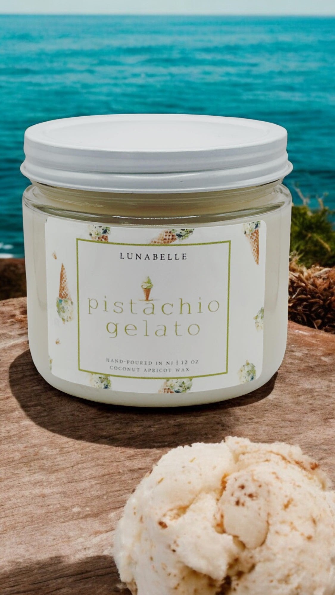 Pistachio Gelato, 12 oz. - LunabelleDesignUSA