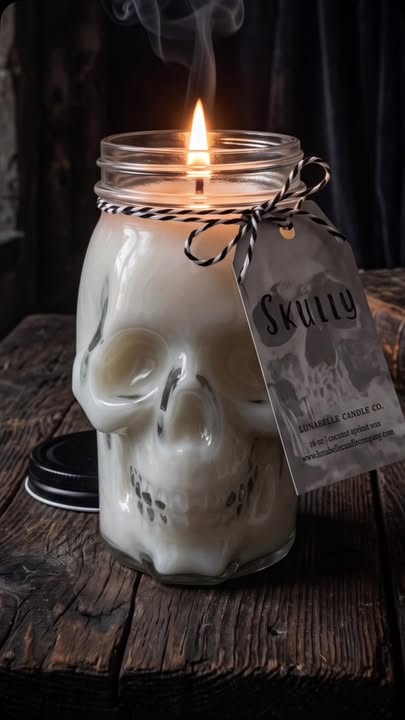 Skull Halloween Candle | 16 oz Mason Jar | Limited Edition