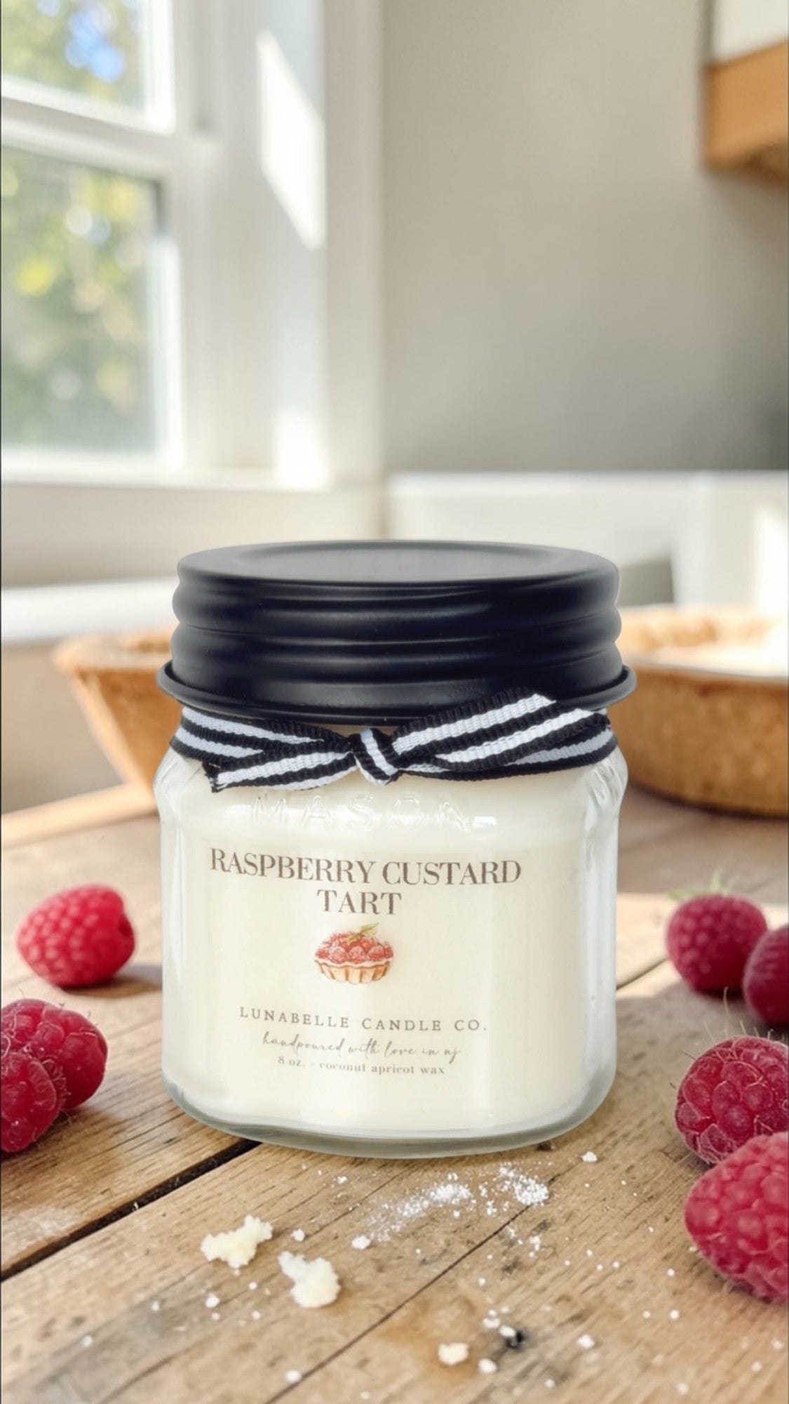 Raspberry Custard Tart Candle | Fruity Scented Candles | bakery candles | gourmand candles | Summer Candle