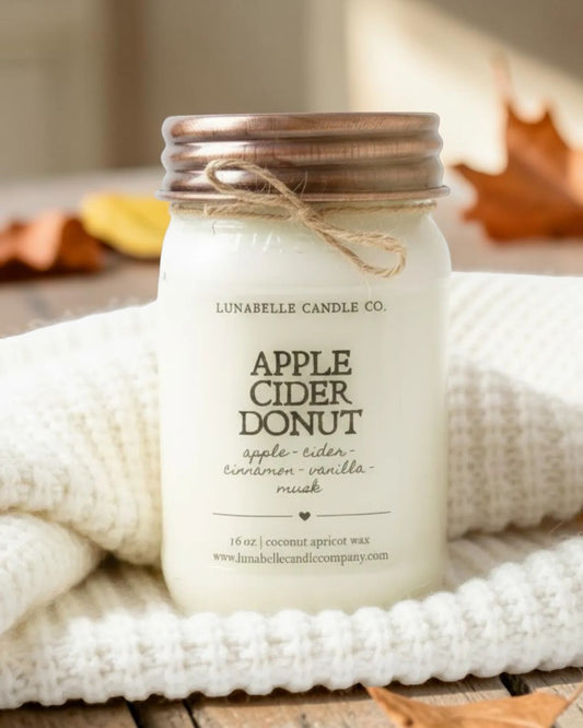 Fall Coconut Apricot Candles | 16 oz Mason Jar Candle | Farmhouse Autumn Scent | Hand Poured | Choose Your Scent