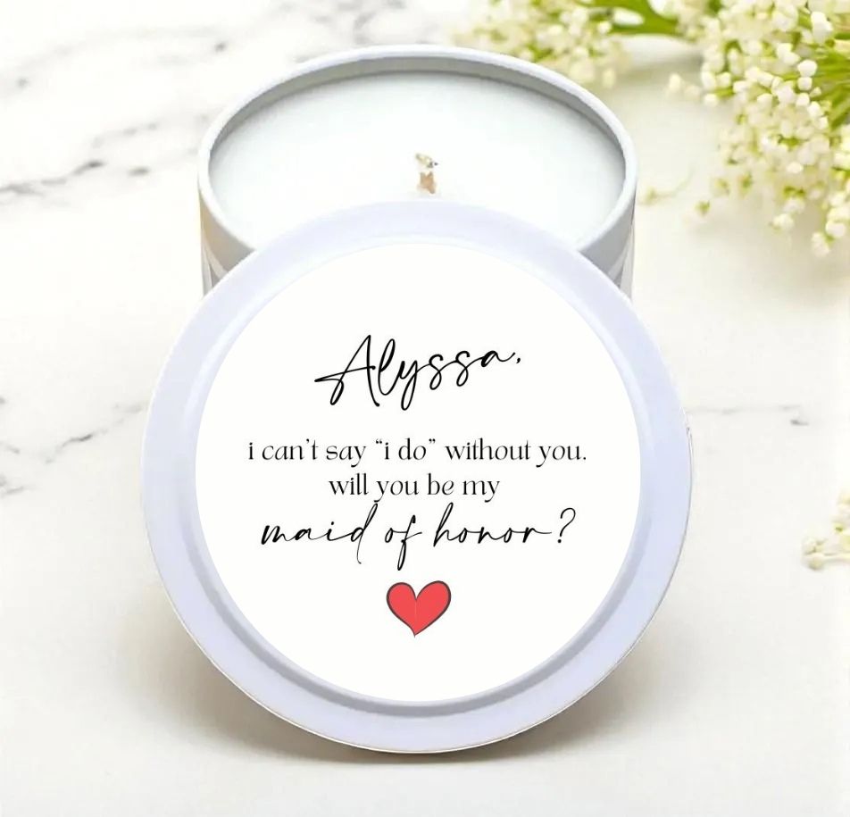 Will You Be My Maid Of Honor Bridal Shower Bulk Candle Favors