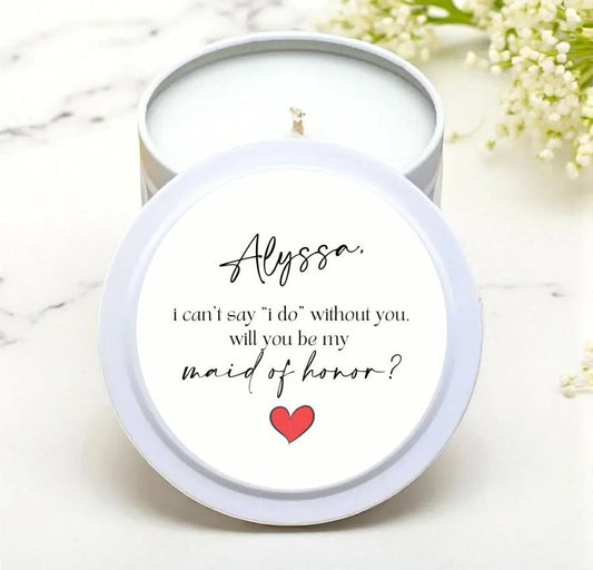 Will You Be My Maid Of Honor Bridal Shower Bulk Candle Favors