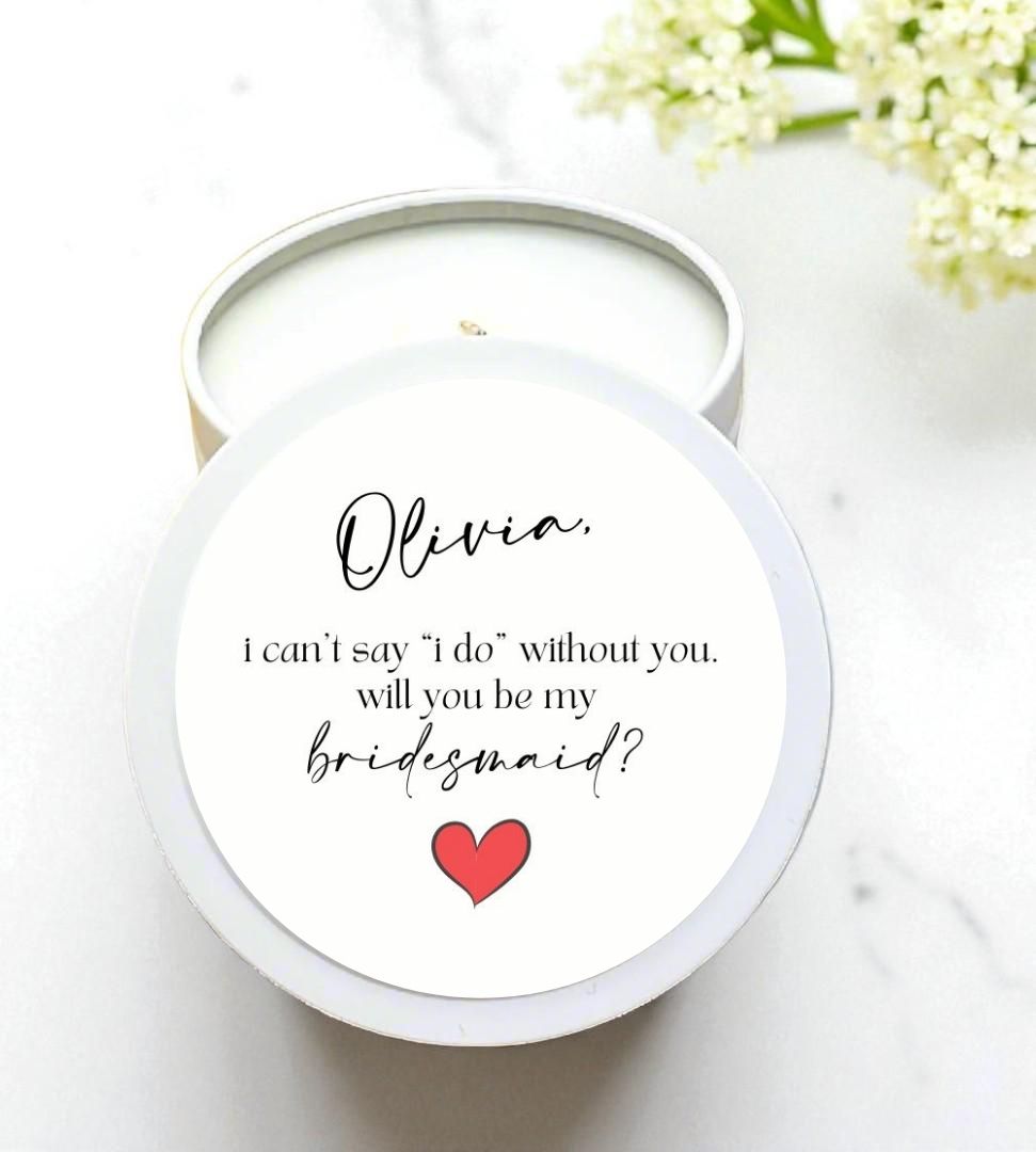 Will You Be My Bridesmaid Bridal Shower Bulk Candle Favors