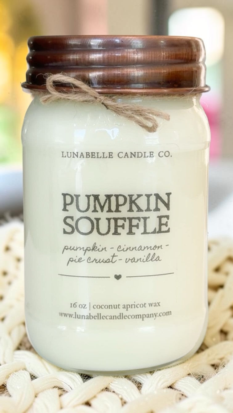 Fall Coconut Apricot Candles | 16 oz Mason Jar Candle | Farmhouse Autumn Scent | Hand Poured | Choose Your Scent