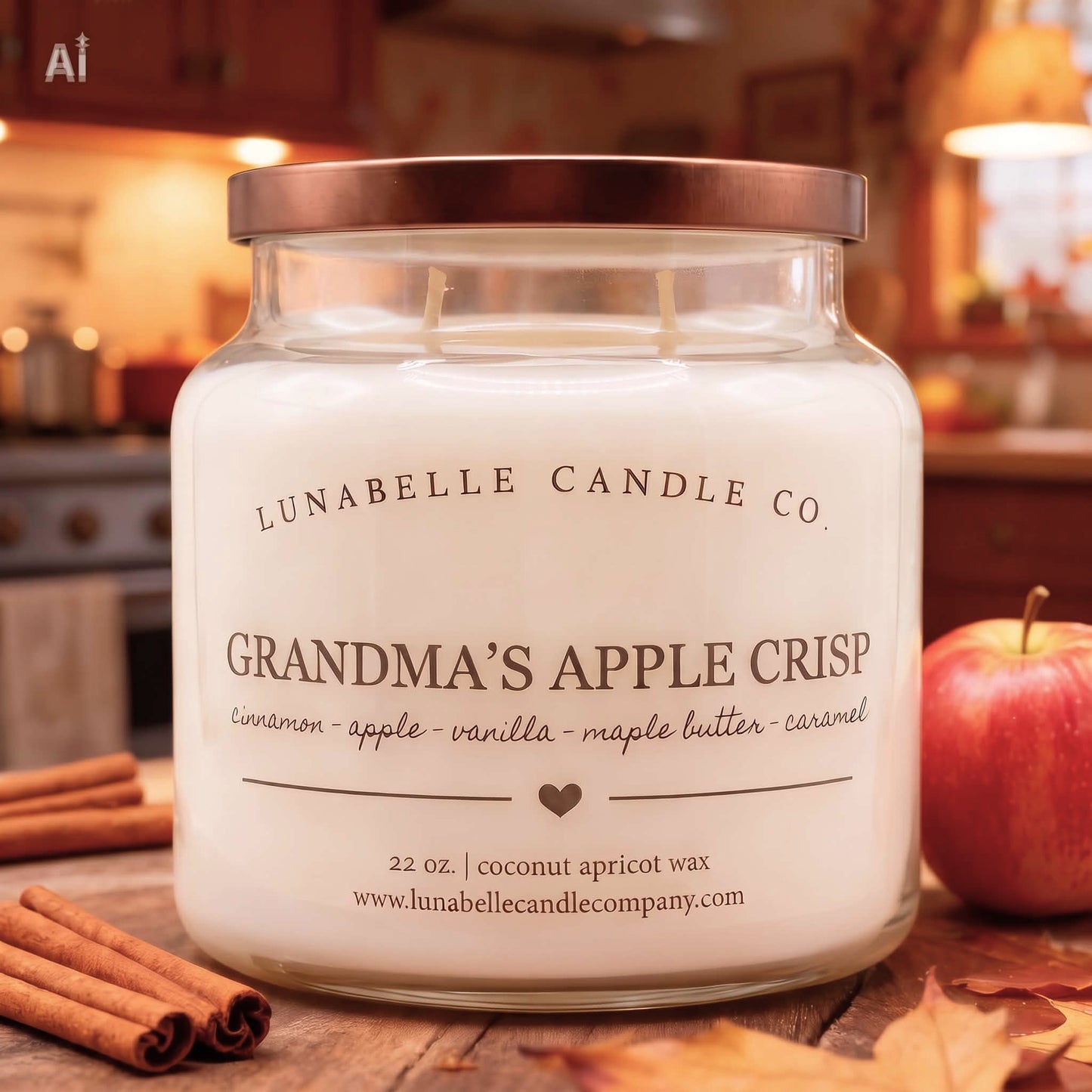 Fall Coconut Apricot Candles | 22 oz Large Apothecary Candle | Farmhouse Autumn Scent | Hand Poured | Choose Your Scent