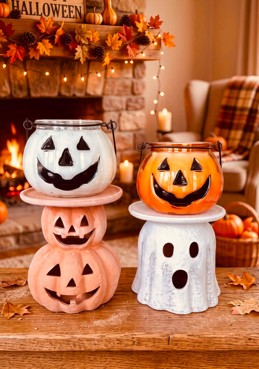 Jack O' Lantern Coconut Apricot Candle | 12 oz Halloween Candle | 2 Wick Halloween Autumn Fall Candle | Autumn Fall Decor | Fall Autumn Scents | Choose Your Scent | Choose Your Pumpkin