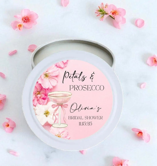 Petals & Prosecco Bridal Shower Bulk Candle Favor