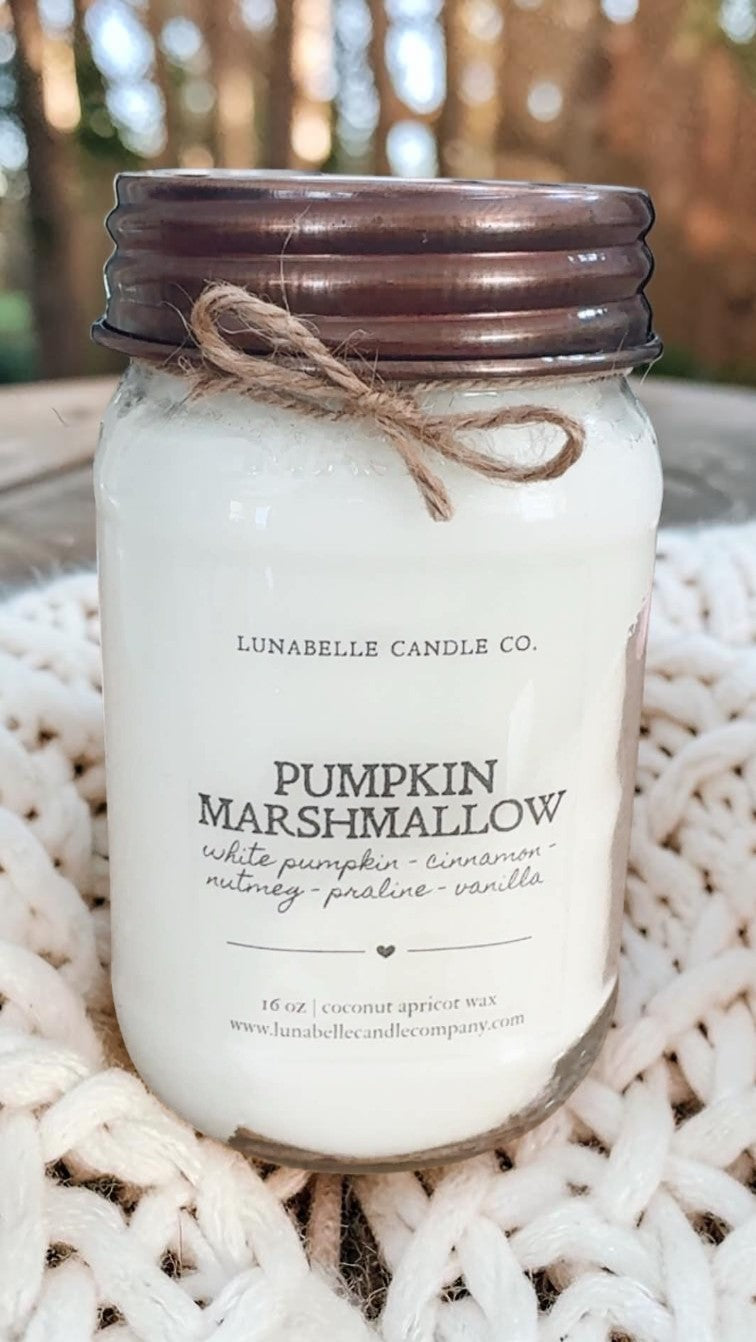 Fall Coconut Apricot Candles | 16 oz Mason Jar Candle | Farmhouse Autumn Scent | Hand Poured | Choose Your Scent