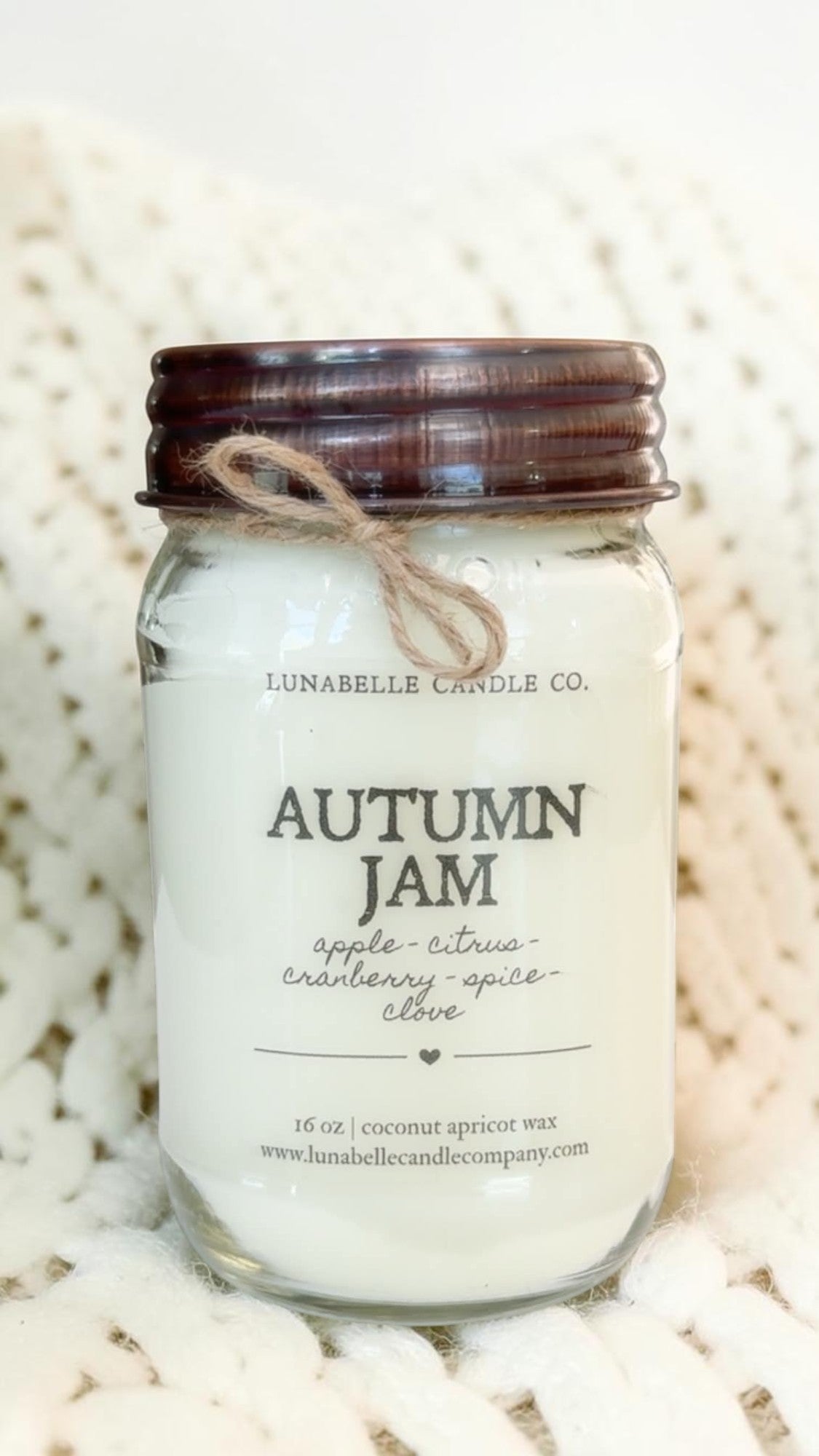 Fall Coconut Apricot Candles | 16 oz Mason Jar Candle | Farmhouse Autumn Scent | Hand Poured | Choose Your Scent