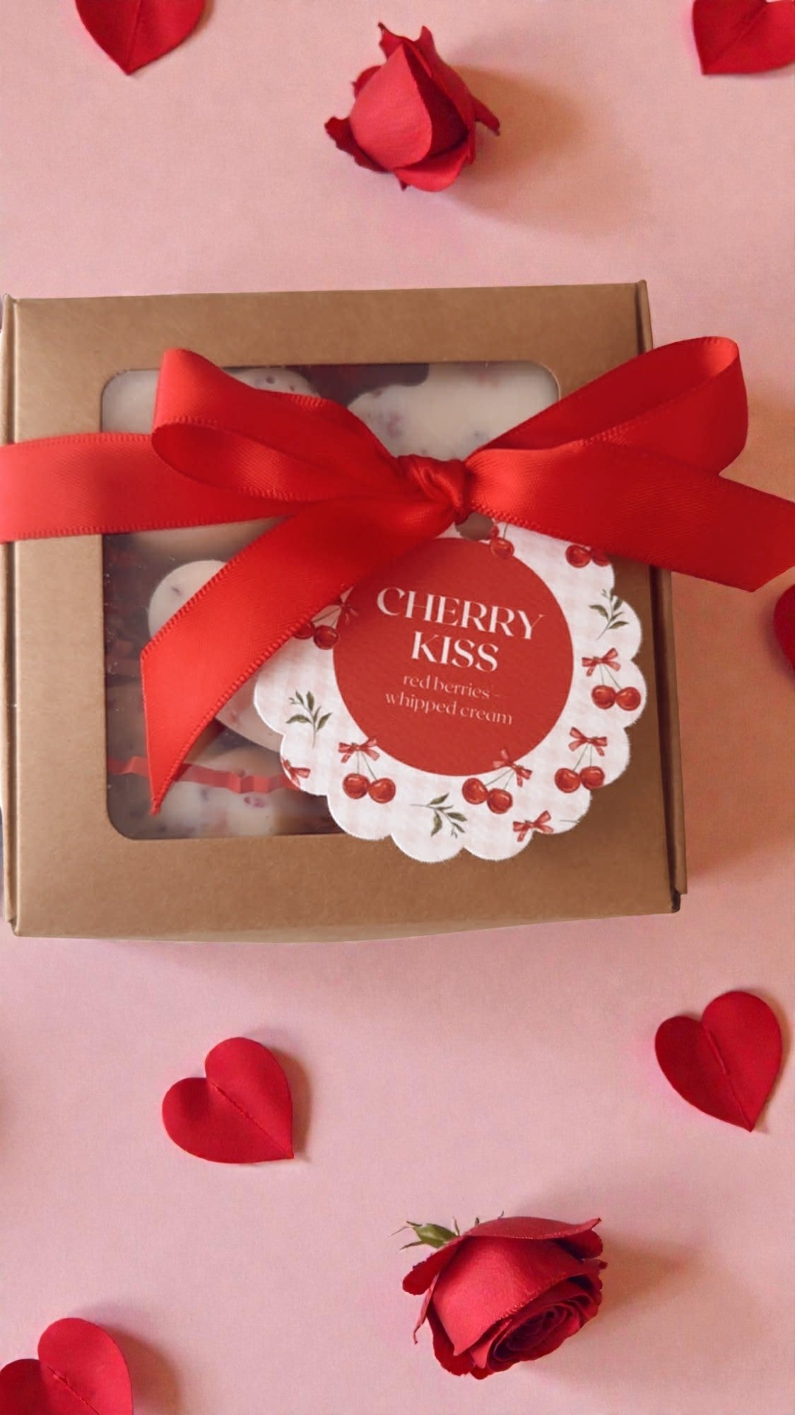 Valentine's Wax Melt Gift Box | Valentine's Candle Alternative | Cherry Kiss | Cherry Scented Candle