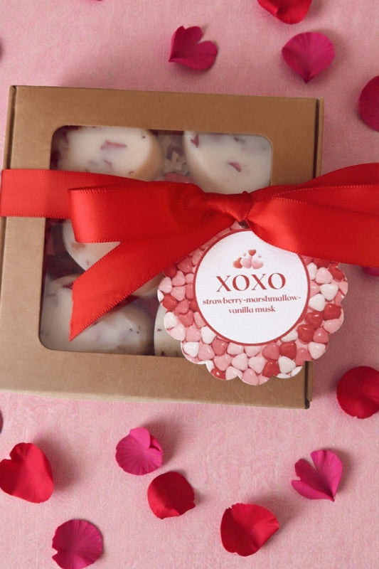Valentine's Wax Melt Gift Box | Valentine's Candle Alternative | XOXO | Strawberry Scented Candle