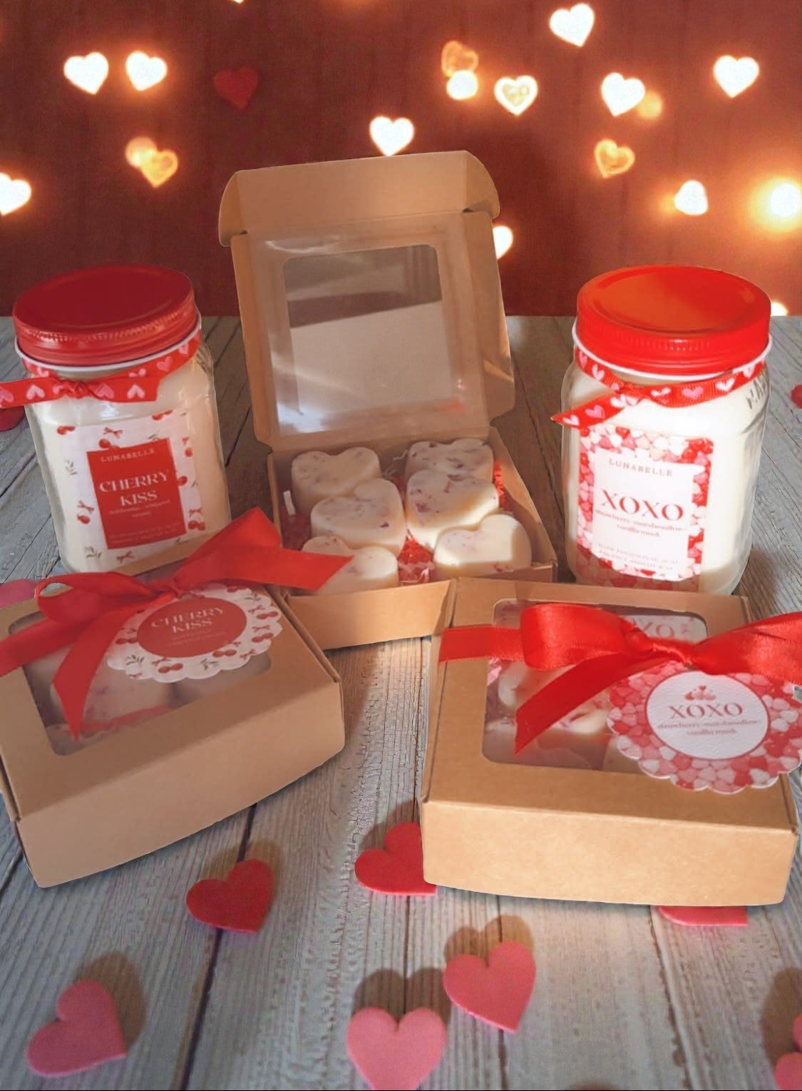 Valentine's Wax Melt Gift Box | Valentine's Candle Alternative | Cherry Kiss | Cherry Scented Candle
