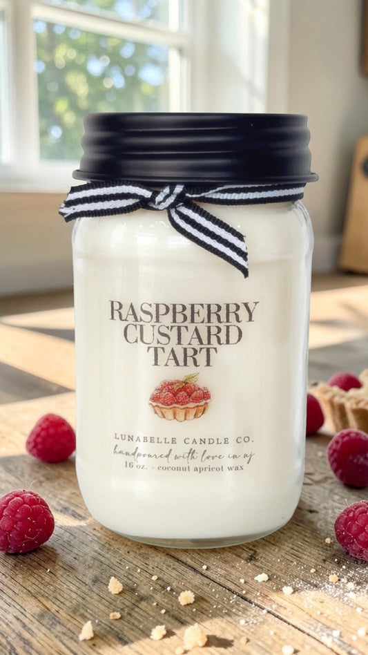 Raspberry Custard Tart Candle | Fruity Scented Candles | bakery candles | gourmand candles | Summer Candle