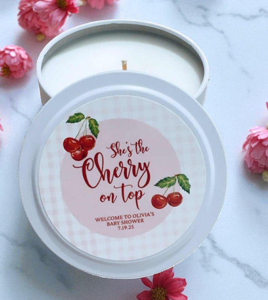 It's The Cherry on Top Bulk Baby Shower Favor Candle
